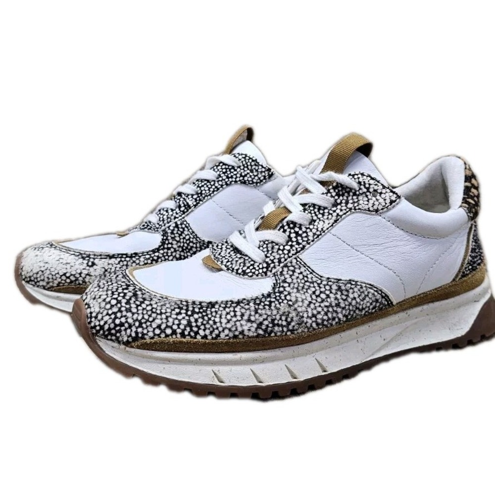 Madewell Kickoff Trainer Sneakers in Leather and Spot Mix Calf Hair 8.5